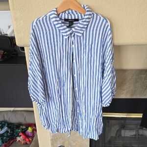 Forever 21 Blue and White Striped Shirt